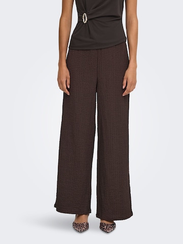 ONLY Wide leg Trousers 'ONLERIKKA' in Brown: front