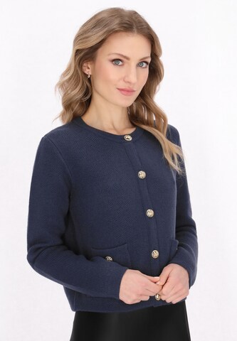 DreiMaster Klassik Gebreid vest in Blauw: voorkant