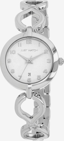 Just Watch Analog Watch 'Datumsanzeige' in Silver: front