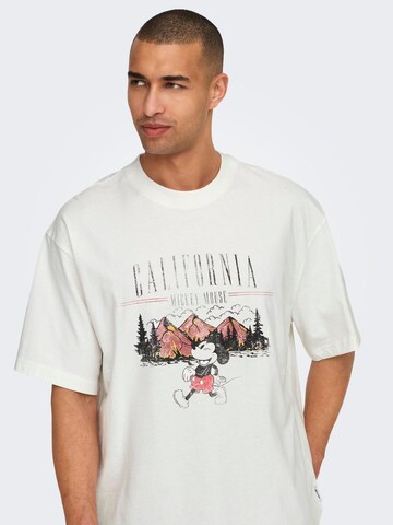 Only & Sons T-Shirt 'ONSMICKEY MOUSE' in Weiß