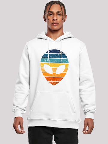 Sweat-shirt 'Alien Sonnenuntergang Retro' F4NT4STIC en blanc : devant