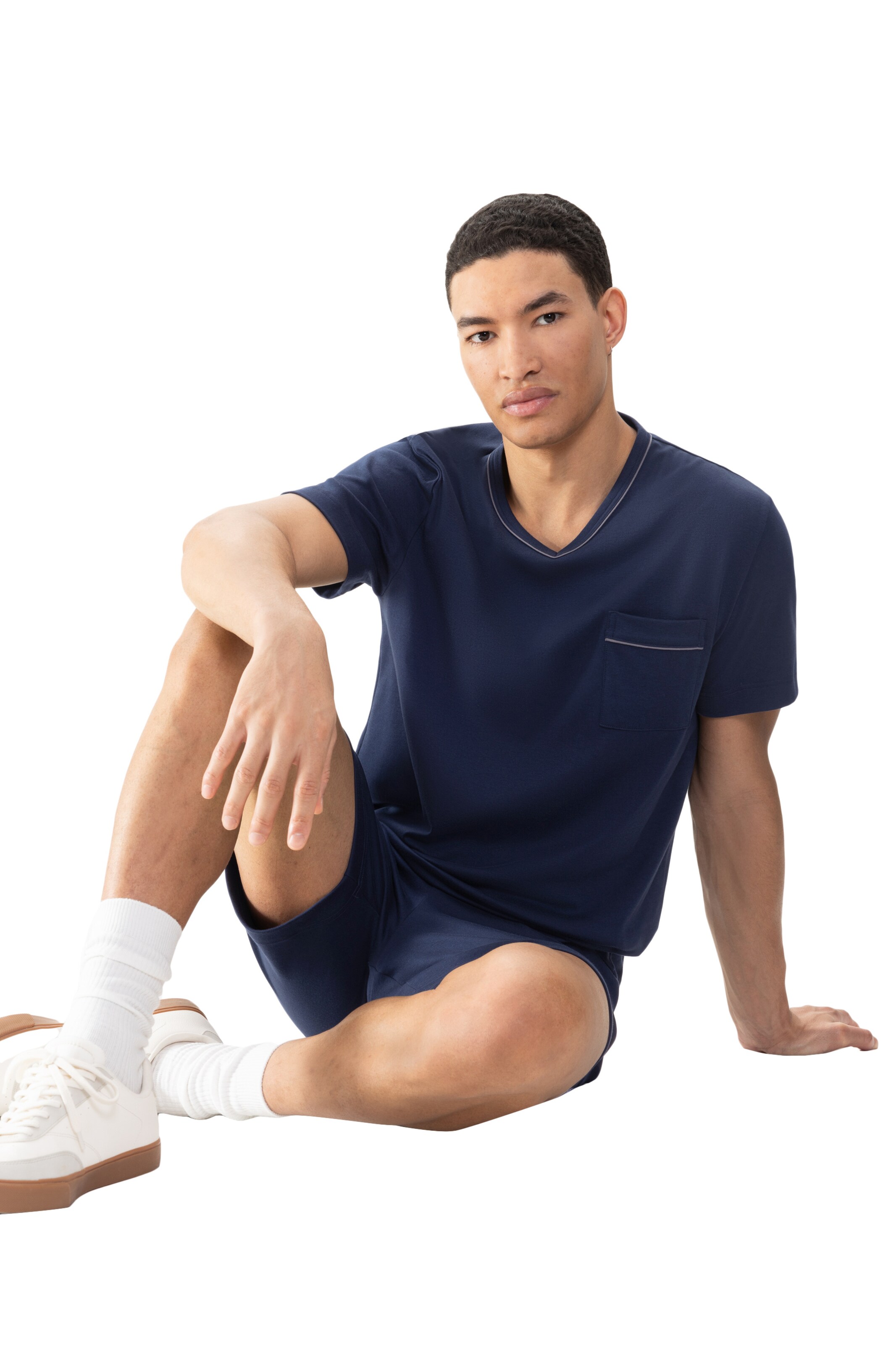 Mey Pyjama kort 'Pure Night' in Blauw