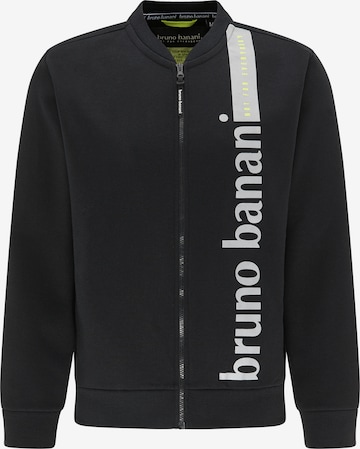 BRUNO BANANI Zip-Up Hoodie in Black: front