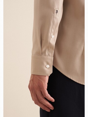 SEIDENSTICKER Slim fit Business shirt in Beige
