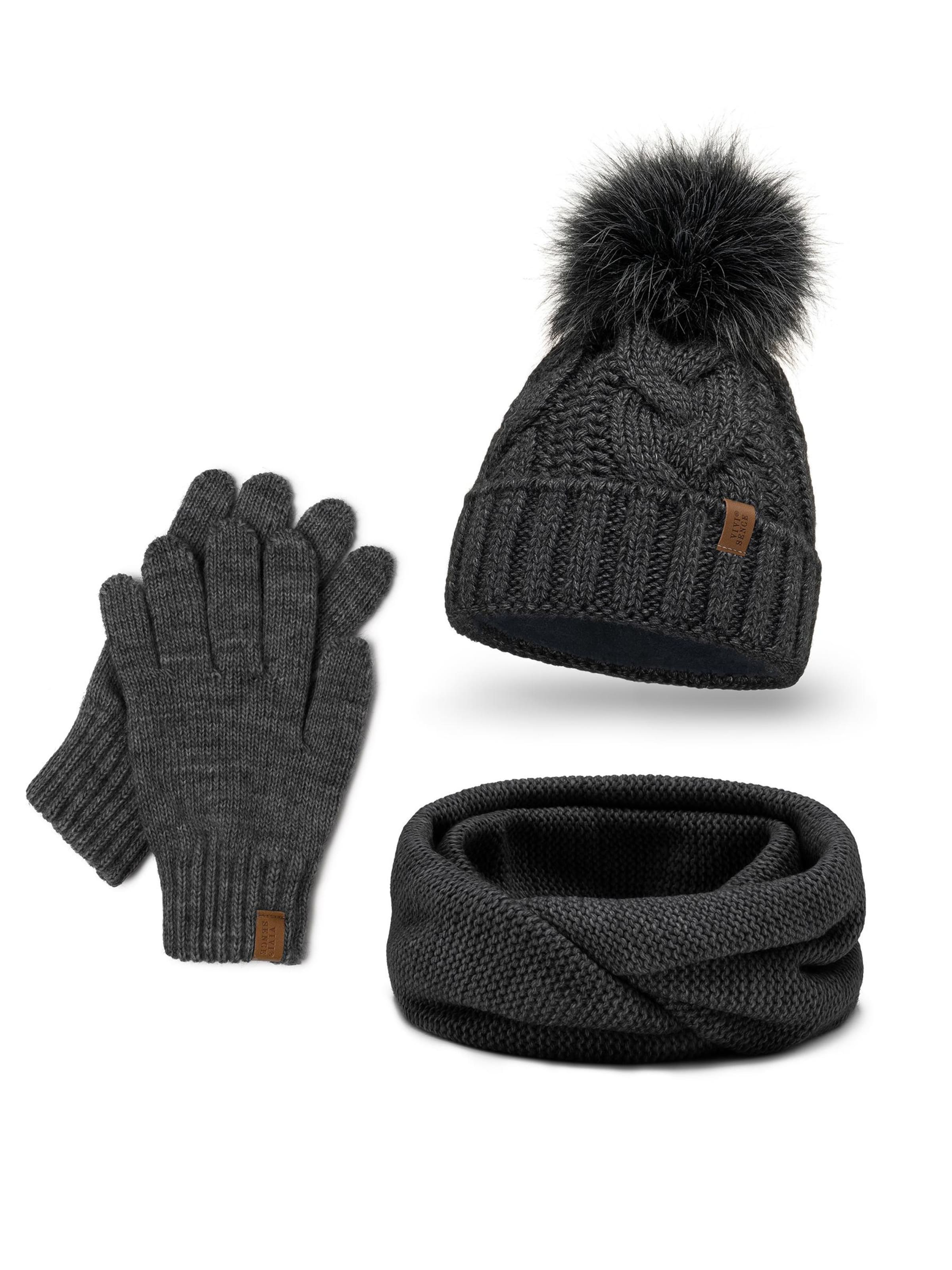 Vivisence Beanie '7014  Set+R' in Grey: front