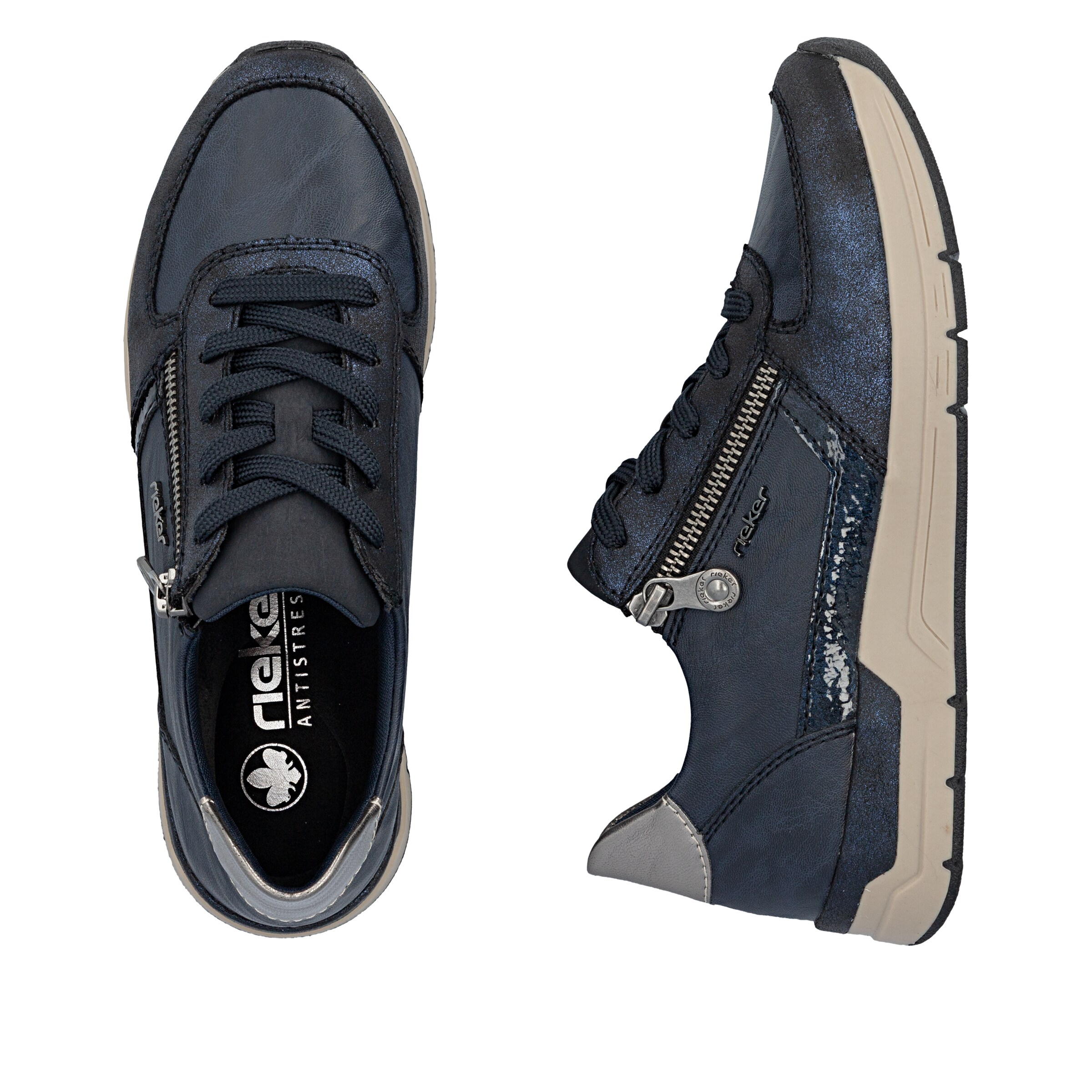 Baskets basses Rieker en bleu