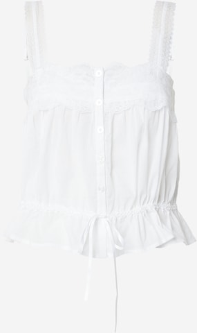 balta Abercrombie & Fitch Palaidinė: priekis