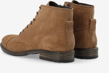 Bianco Lace-Up Boots in Brown