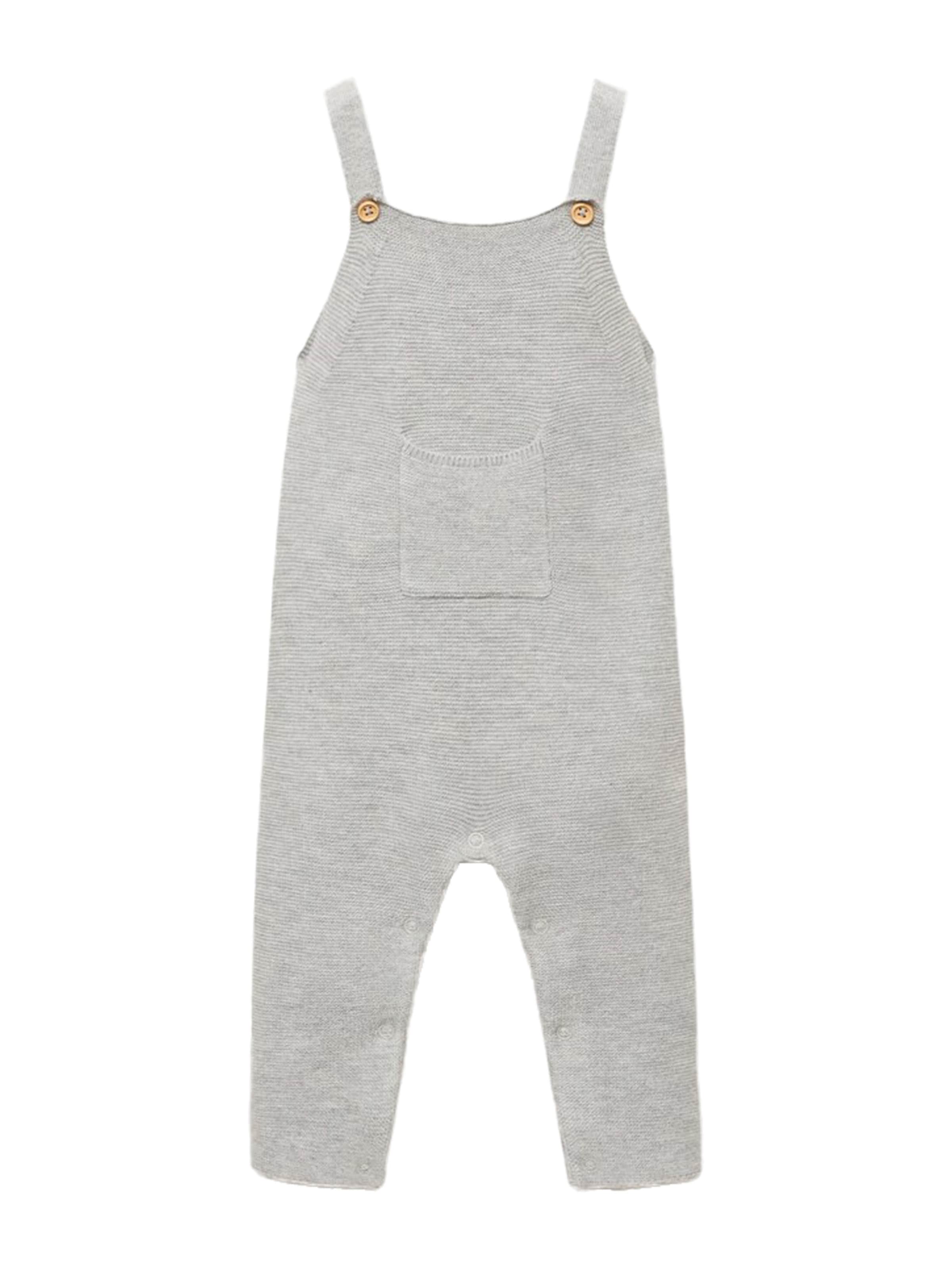 MANGO KIDSregular Hlače s tregerima 'YORK1' - siva boja: prednji dio