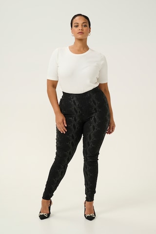 KAFFE CURVE Slimfit Leggings 'Esta' in Zwart