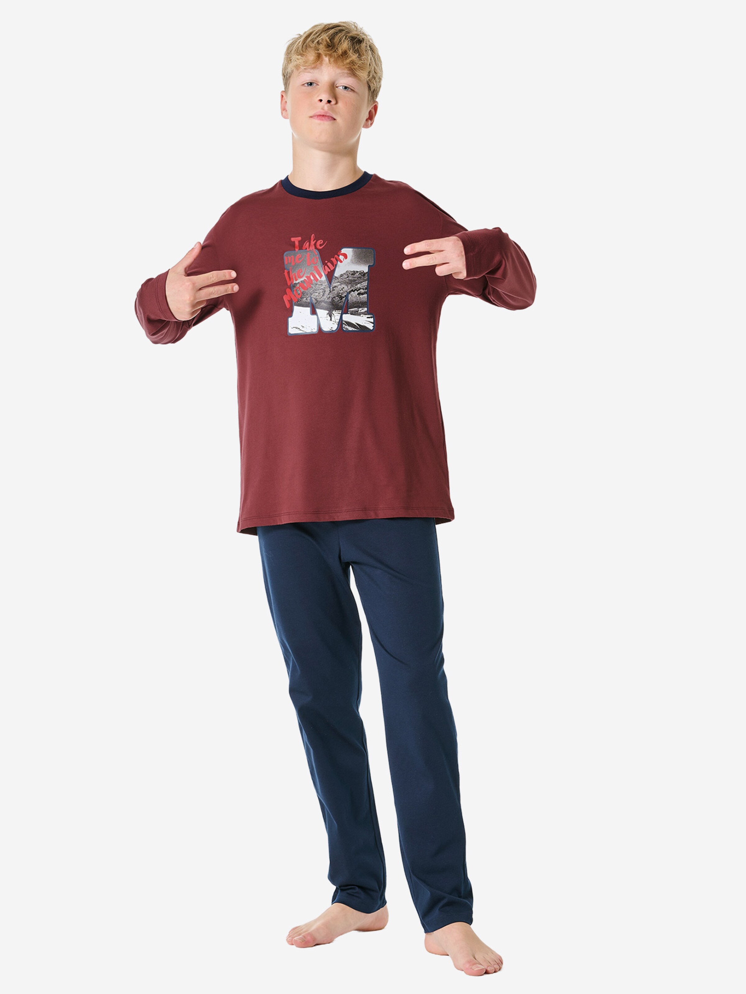 Pyjama 'Nightwear' SCHIESSER en bleu : devant