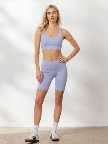 Hey Honey - Skinny Leggings 'Biker' en lila: frente