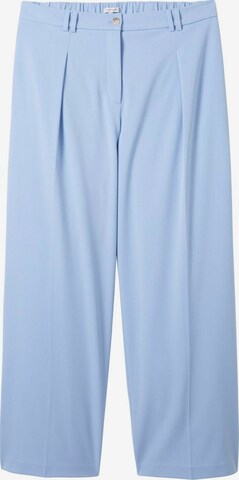 Tom Tailor Women + Wide leg Pleat-Front Pants in Blue: front