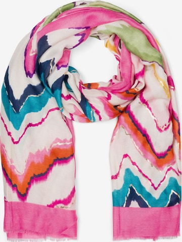 styleBREAKER Schal 'Leichter Schal mit Zick-Zack Muster' in Mischfarben: Vorderseite