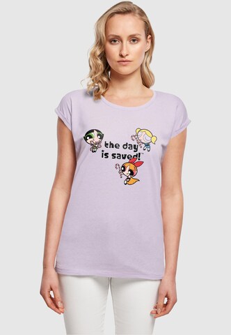 ABSOLUTE CULT T-Shirt 'The Powerpuff Girls - The Day Is Saved' in Lila: predná strana