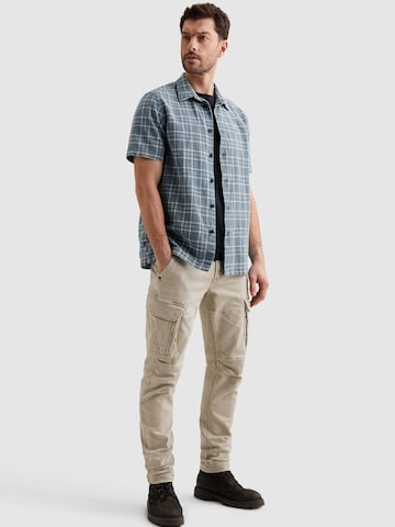PME Legend Regular fit Skjorta 'Shirt with short sleeves and check pattern' i blå