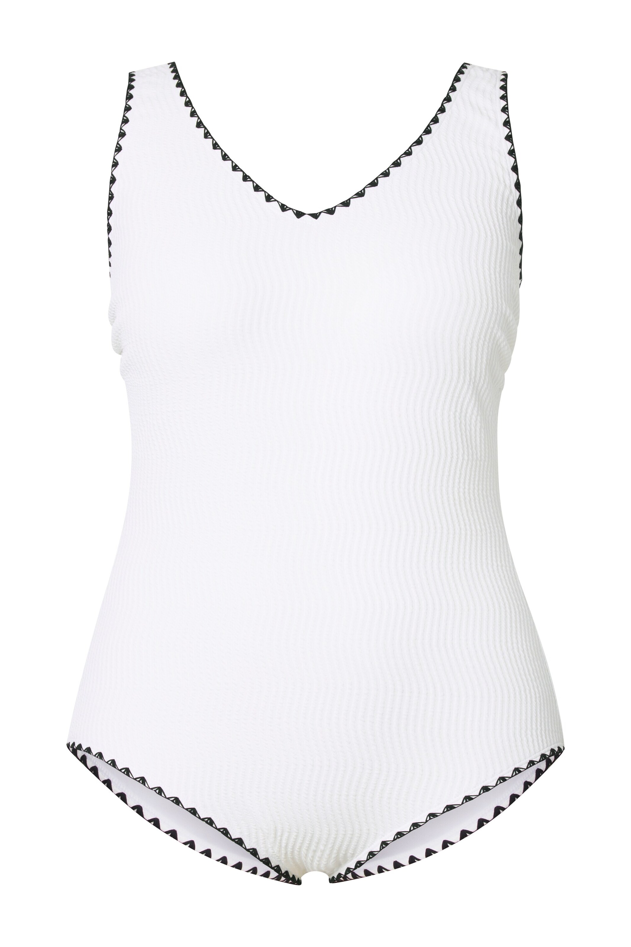 Ulla Popken Bustier Badeanzug in Weiß: Vorderseite