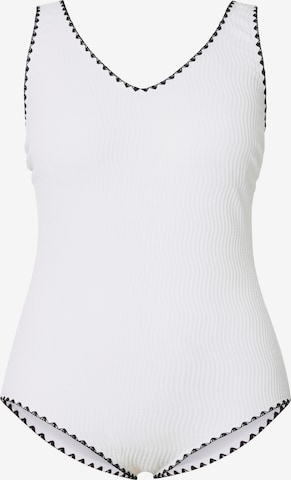 Ulla Popken Swimsuit in White: front