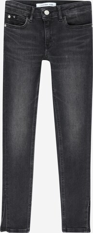 Calvin Klein Jeans Slimfit Jeans in Zwart: voorkant