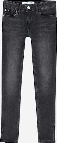 Calvin Klein Jeans Slimfit Jeans in Zwart: voorkant