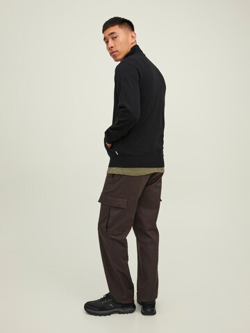 JACK & JONES Kardigan 'Emil' w kolorze czarny