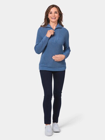 Goldner Pullover in Blau