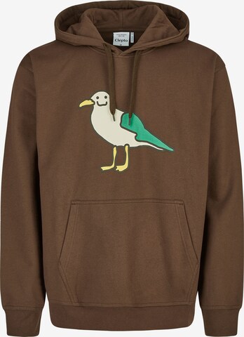 Cleptomanicx Sweatshirt 'Smile Gull' in Brown: front