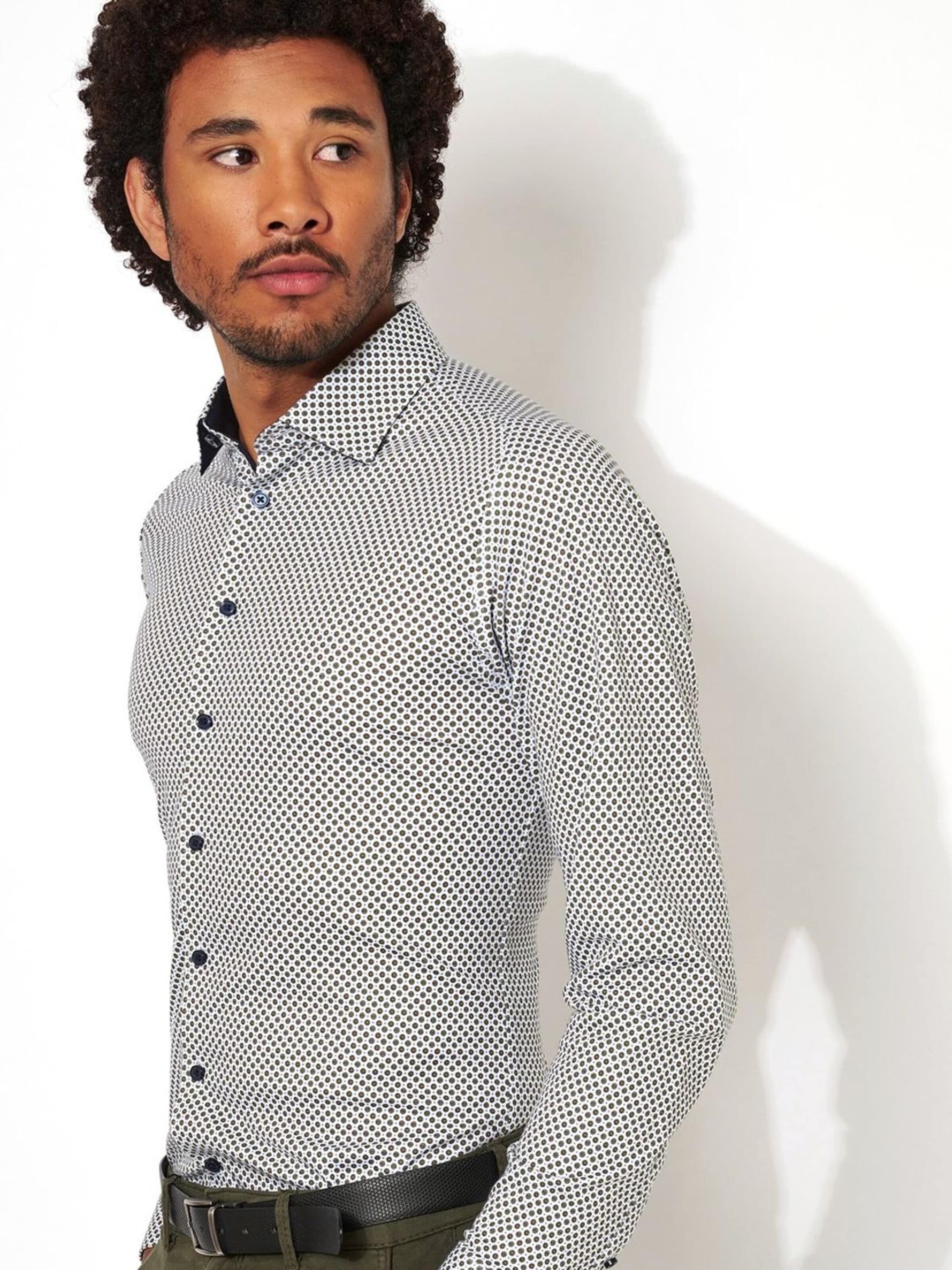 DESOTO Slim Fit Hemd 'Kent'‌ in Grau: Vorderseite