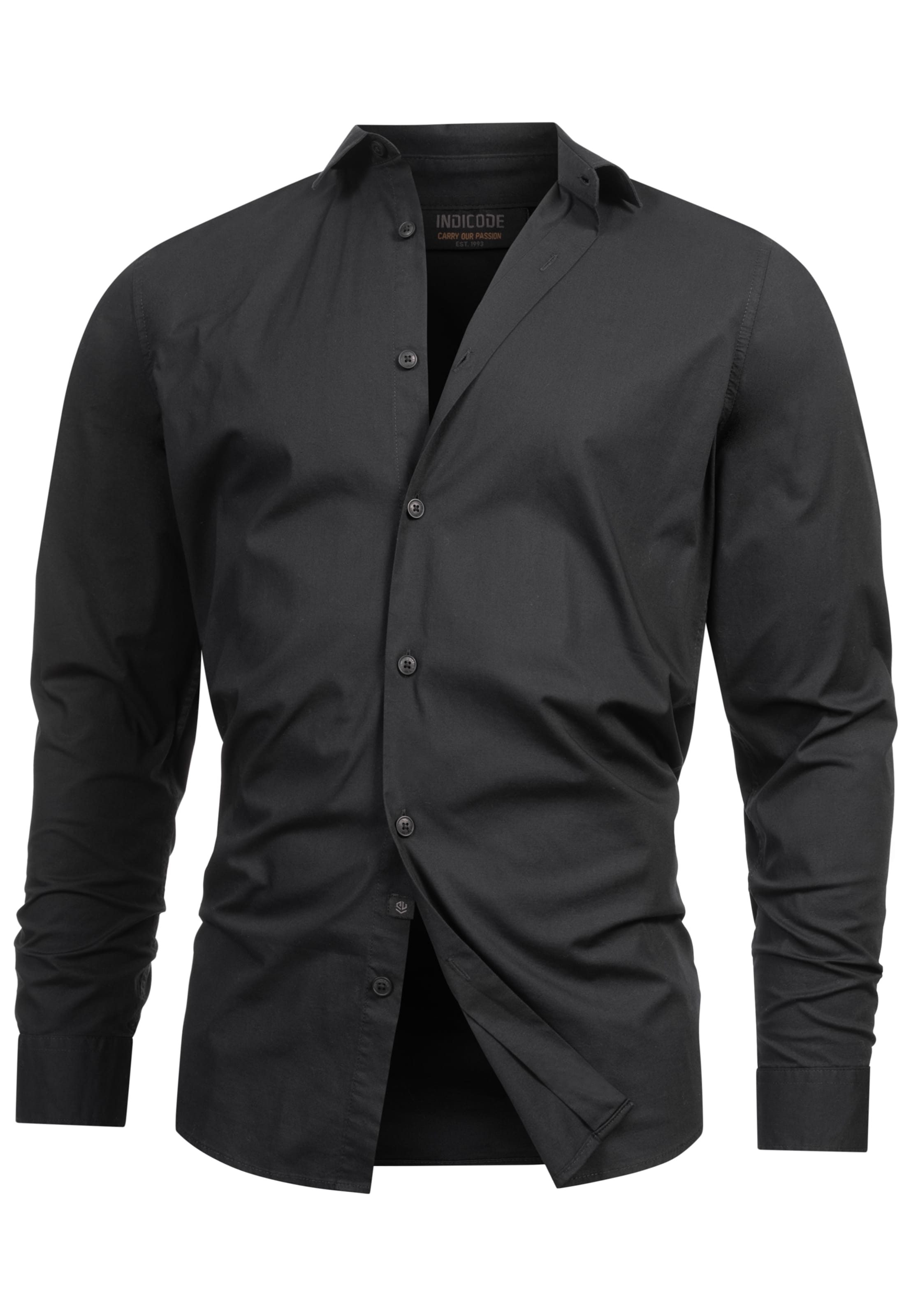 INDICODE JEANS Hemd 'Kamby' in Schwarz: Vorderseite