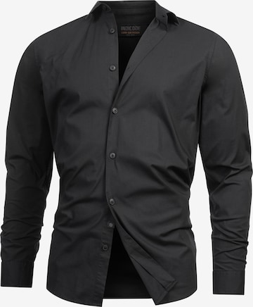 INDICODE JEANS Regular Fit Hemd 'Kamby' in Schwarz: Vorderseite
