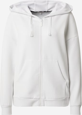 TIMEZONE Zip-Up Hoodie in White: front