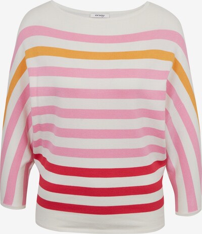 Orsay Pullover in orange / rosa / dunkelpink / weiß, Produktansicht
