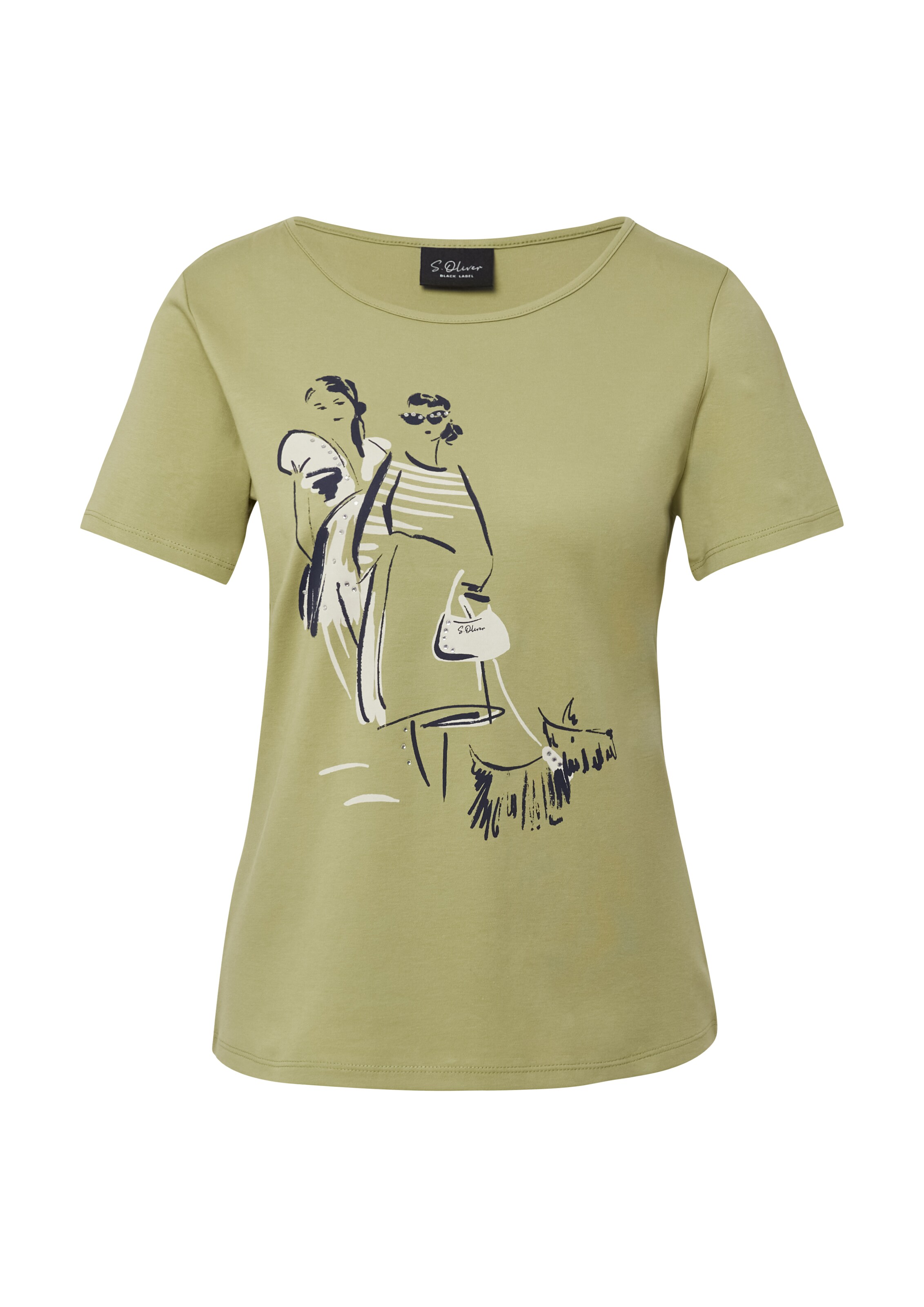 T-shirt s.Oliver BLACK LABEL en vert : devant