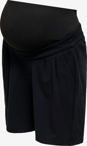 Only Maternity - Pantalón plisado 'OLMPoptrash' en negro: frente
