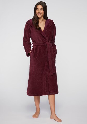 LASCANA Long Bathrobe in Purple: front