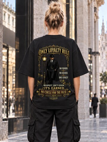 LUNØIR Studio Shirt 'Only Loyalty Rule' in Zwart