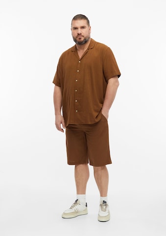 s.Oliver Men Big Sizes Regular Fit Hemd in Braun