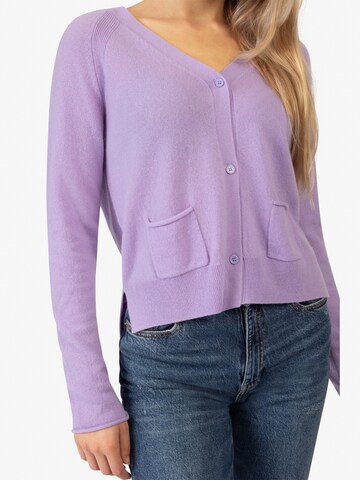 Rainbow Cashmere Knit Cardigan in Purple