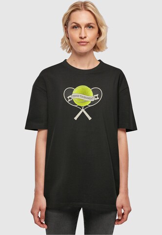 Merchcode Shirt 'Tennis Tournament' in Zwart: voorkant
