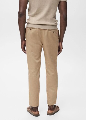 MANGO MAN Regular Pleat-Front Pants 'Romelino' in Beige