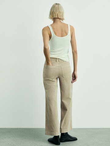 MANGO Loosefit Hose 'CATHERIP' in Beige