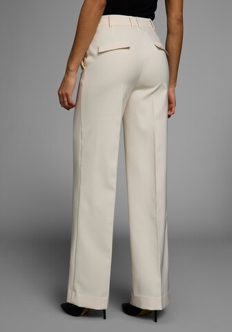 HECHTER PARIS Wide Leg Bügelfaltenhose in Beige