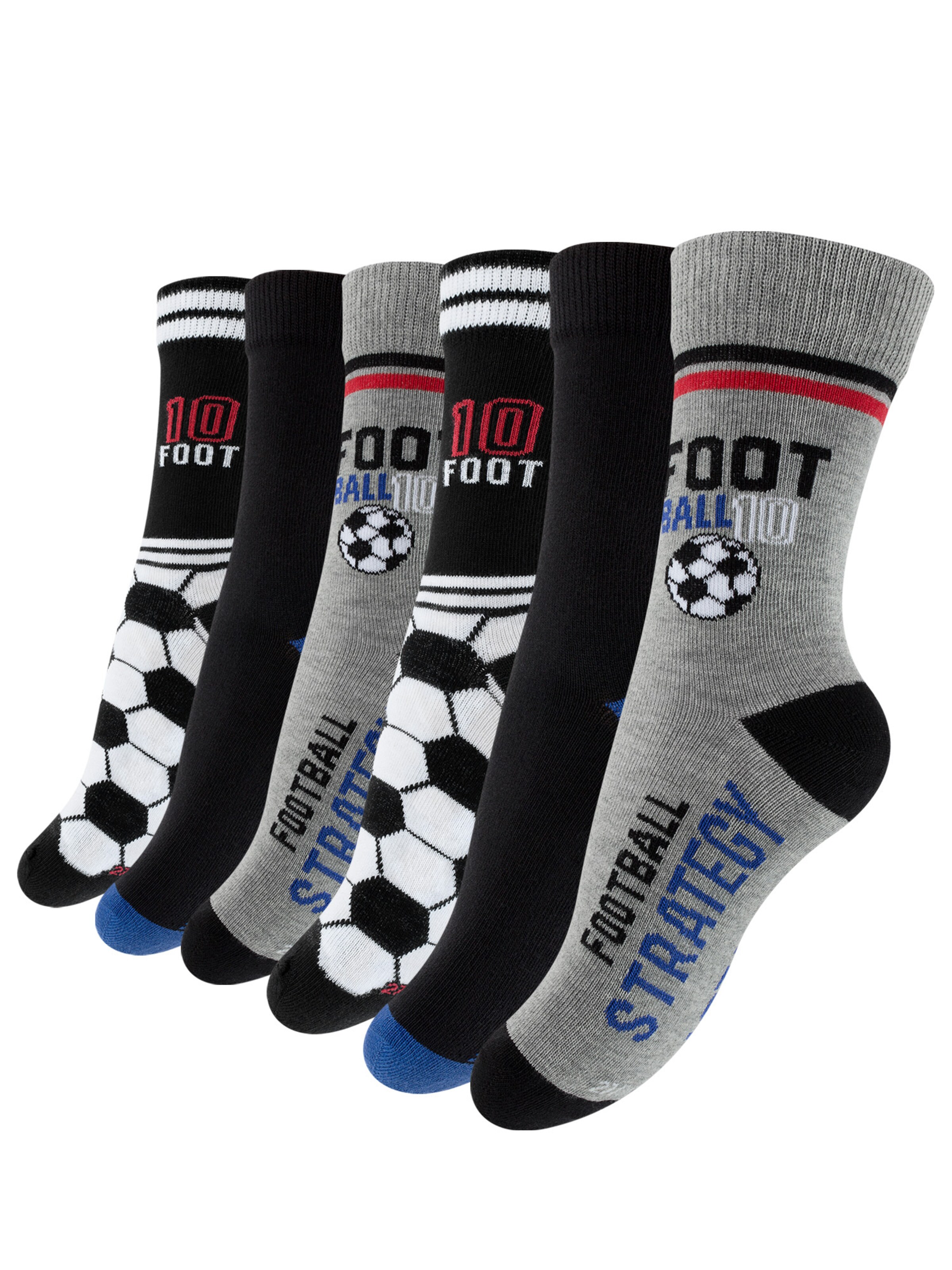 Calzino 'Fußball' di Cotton Prime in grigio: frontale