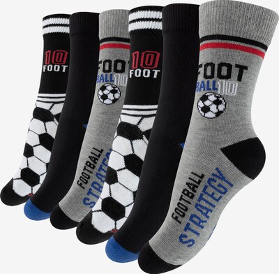 Cotton Prime Socks 'Fußball' in 23-26 in Grey / Blood red / Black / White, Item view