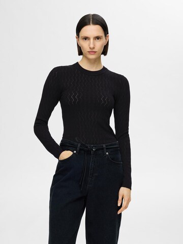 Pull-over 'SLFCABALA' SELECTED FEMME en noir : devant