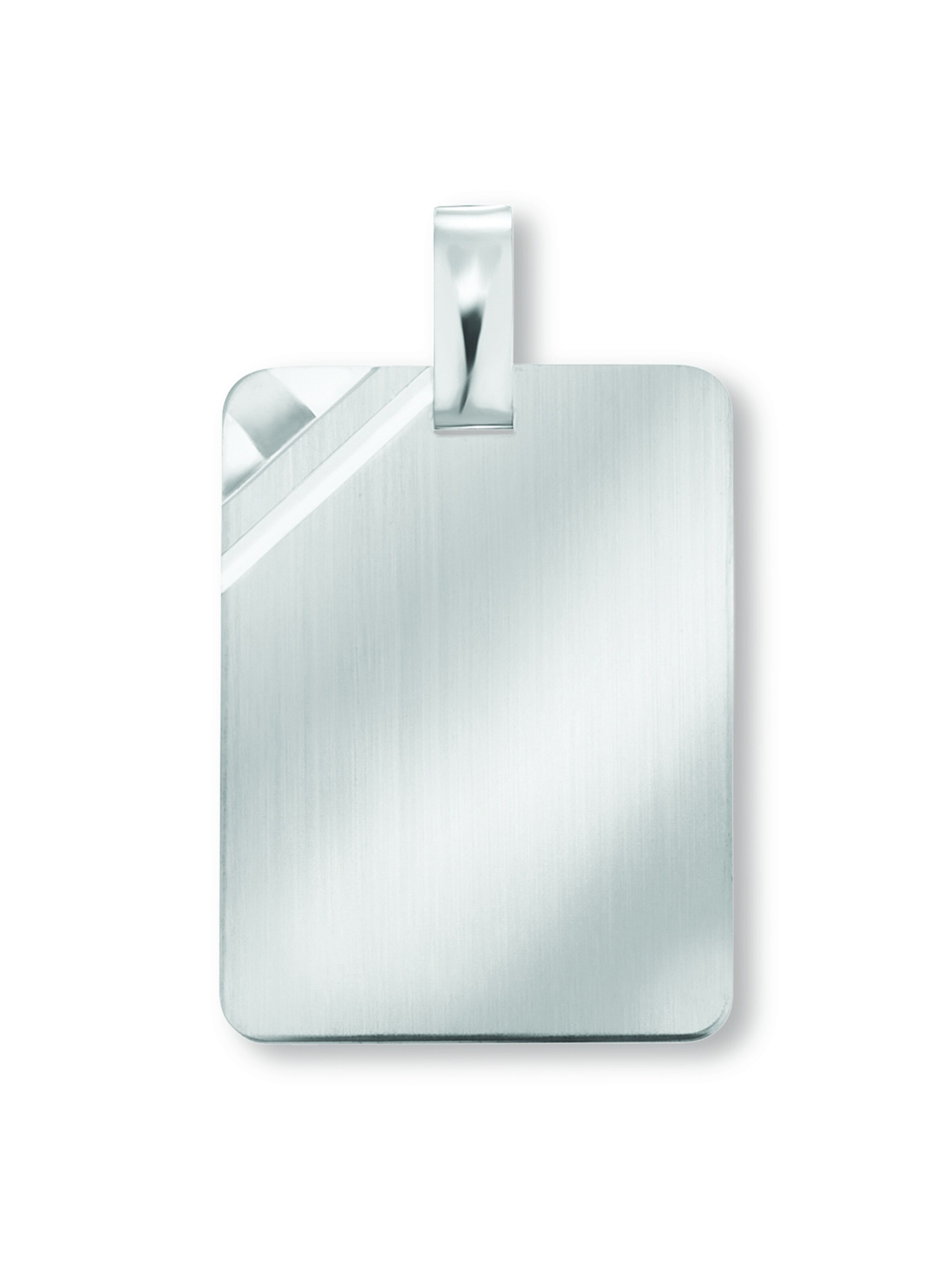 ONE ELEMENT Anhänger 'Gravurplatte' in Silber: Vorderseite