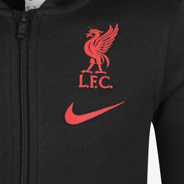 NIKE Athletic Zip-Up Hoodie 'FC Liverpool' in Black