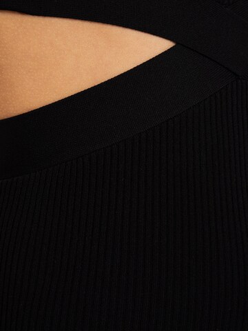 Bershka Pletena obleka | črna barva
