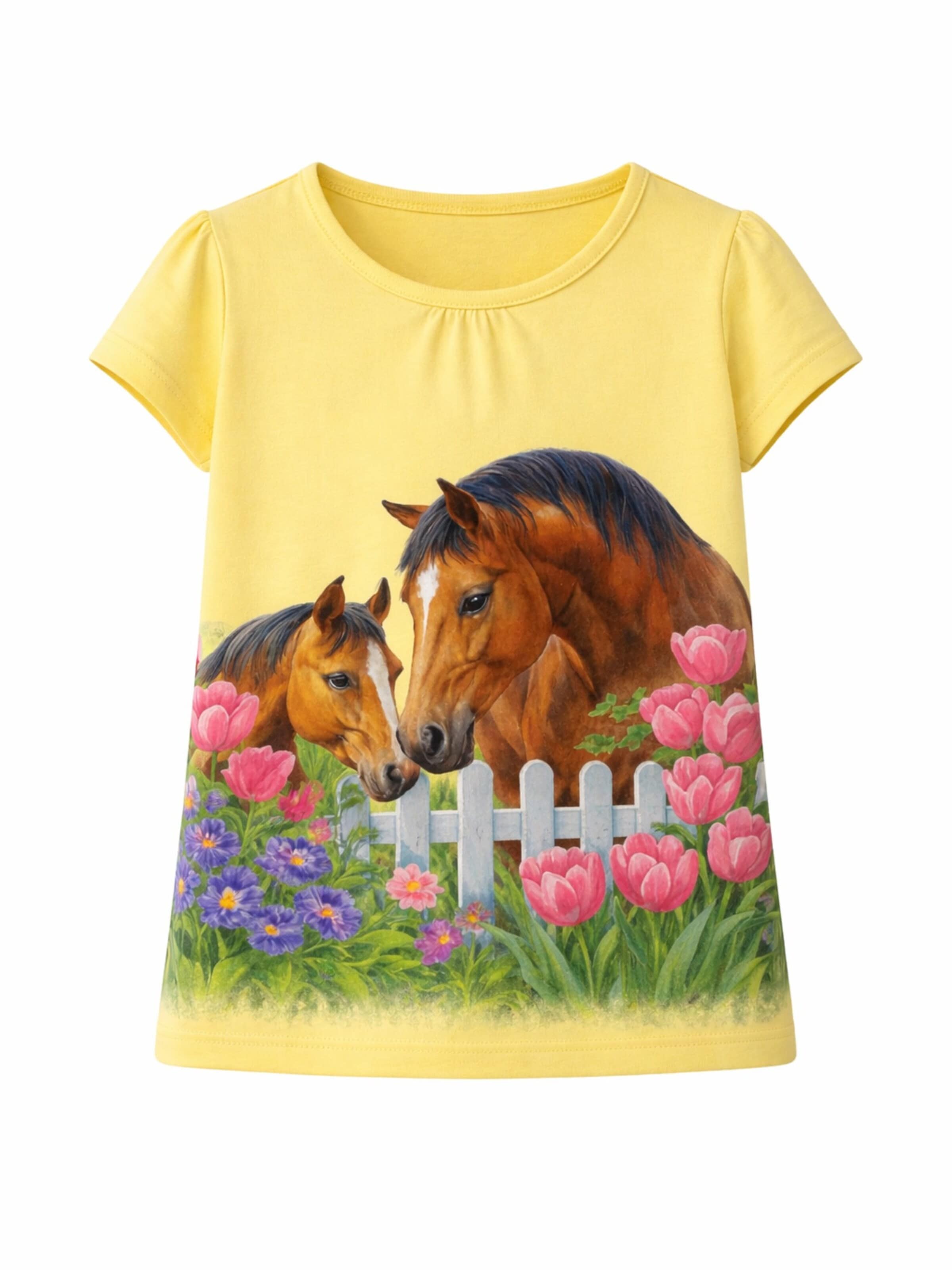 LEAFLETIC - Camiseta 'Leafletic Girls T-shirt' en amarillo: frente