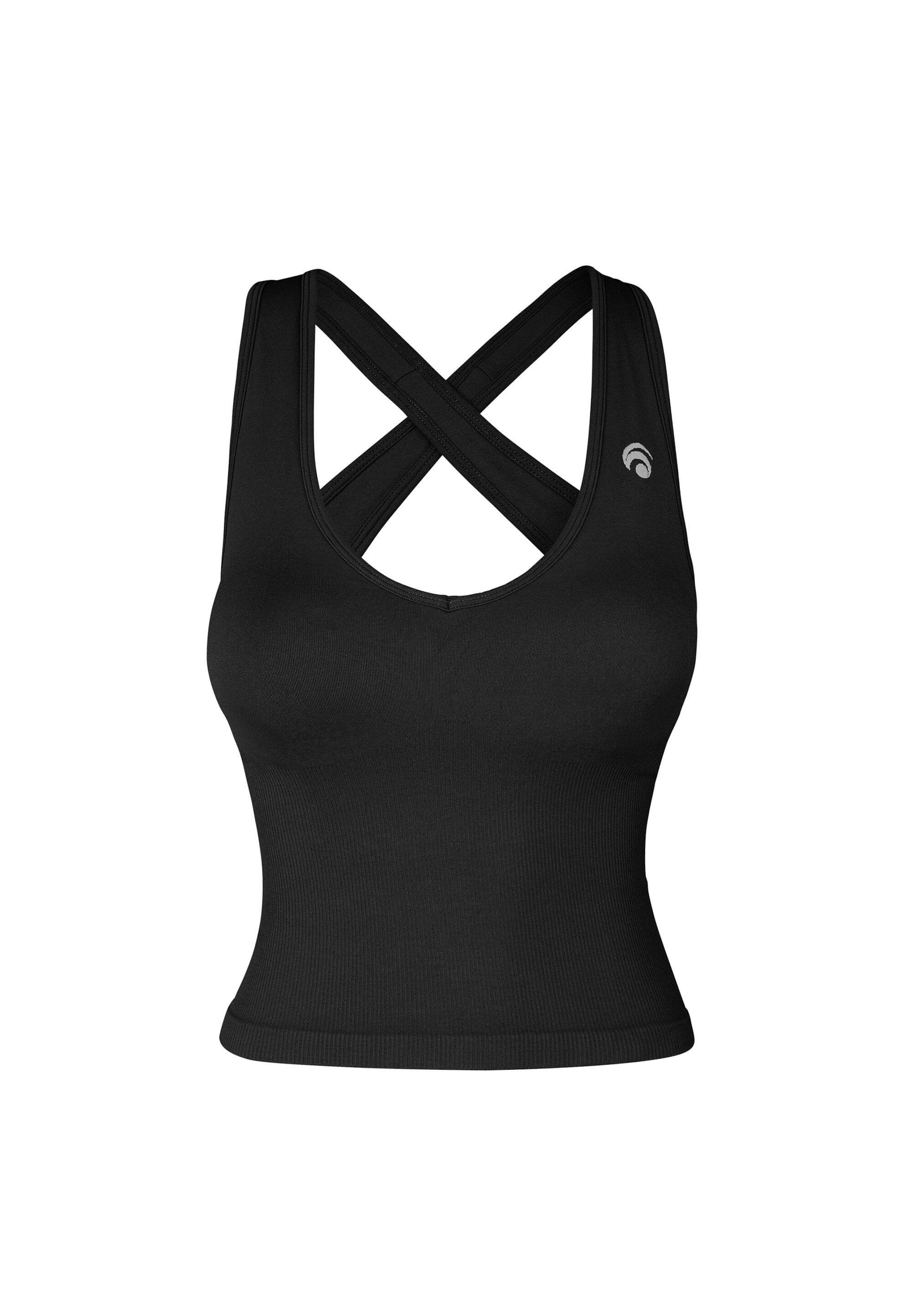 OCEANSAPART Sporttop 'Brandy' in Schwarz: Vorderseite